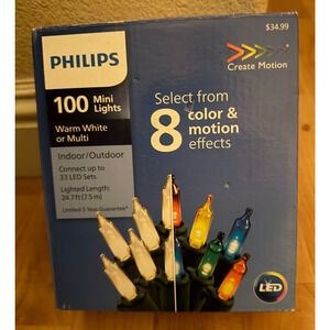 Philips LED Warm White /Multi Color Motion Effects Mini Christmas Lights